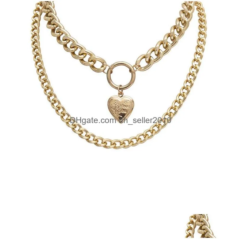 heart love necklace locket gold chains multilayer necklace chokers necklace jewelry women necklaces hip hop