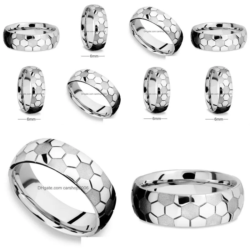 stainless steel football band ring sport pattern rings for wome men fashion jewelry will and sandy
