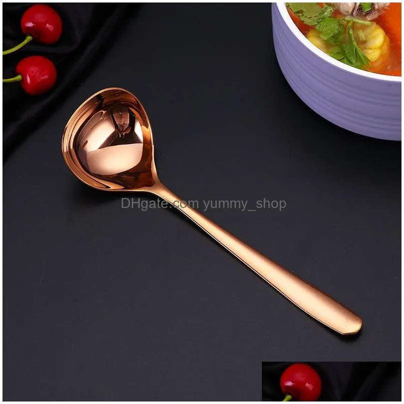 stainless steel soup spoons sauce spoon home kitchen drinkware tool