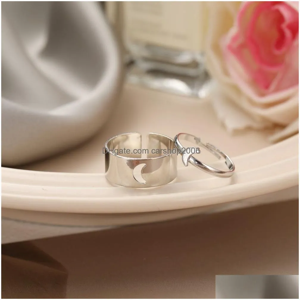 trendy gold butterfly open rings for women men lover couple ring set friendship engagement wedding jewelry 2021