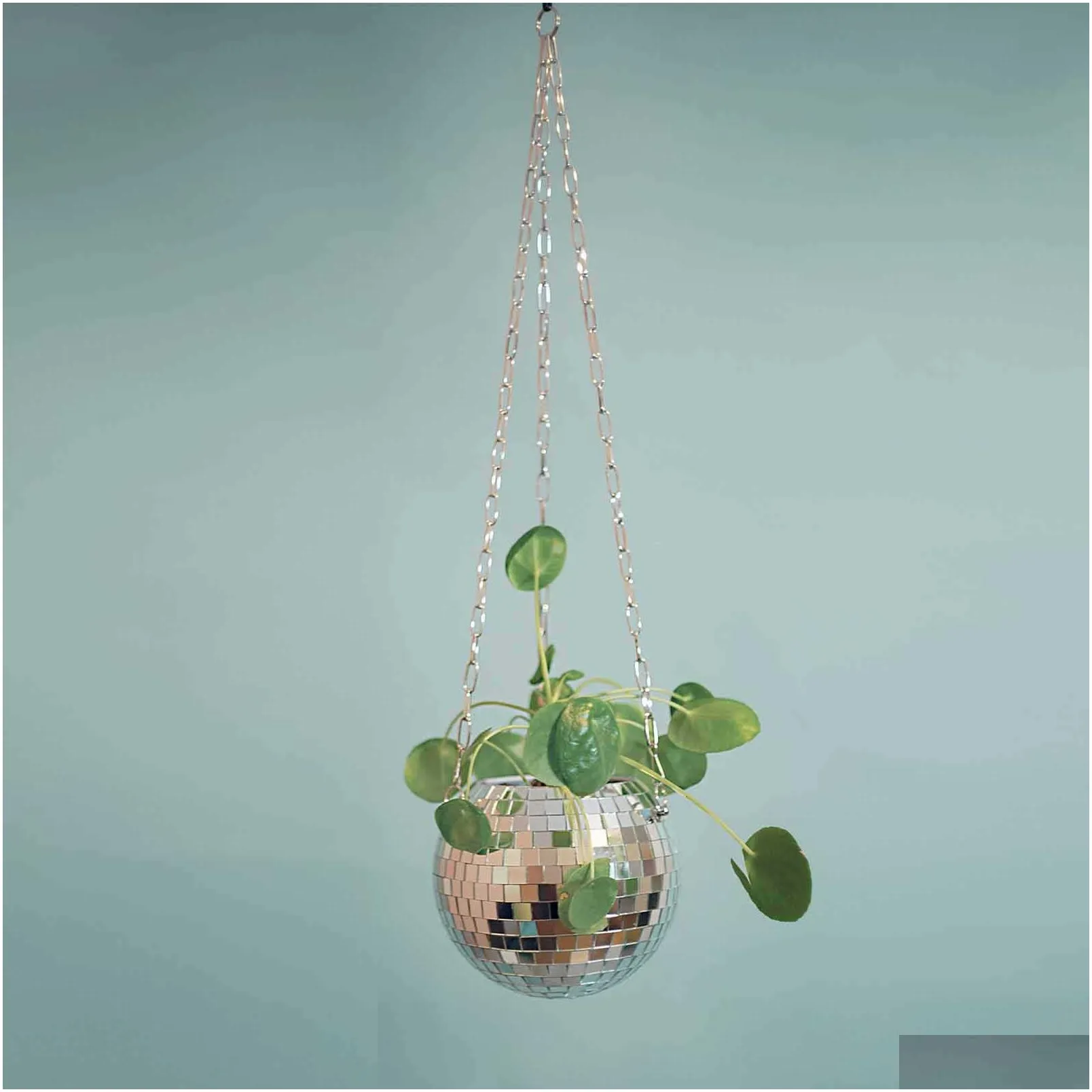 disco ball planter globe shape hanging vase flower planter pots rope hanging wall homw decor vase container room decoration 210615