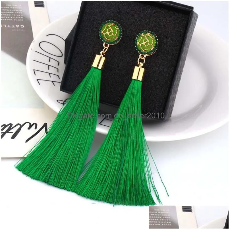 flower rose tassel earrings studs chandelier dangle gold earrings women ear rings fashion jewelry will and sandy gift