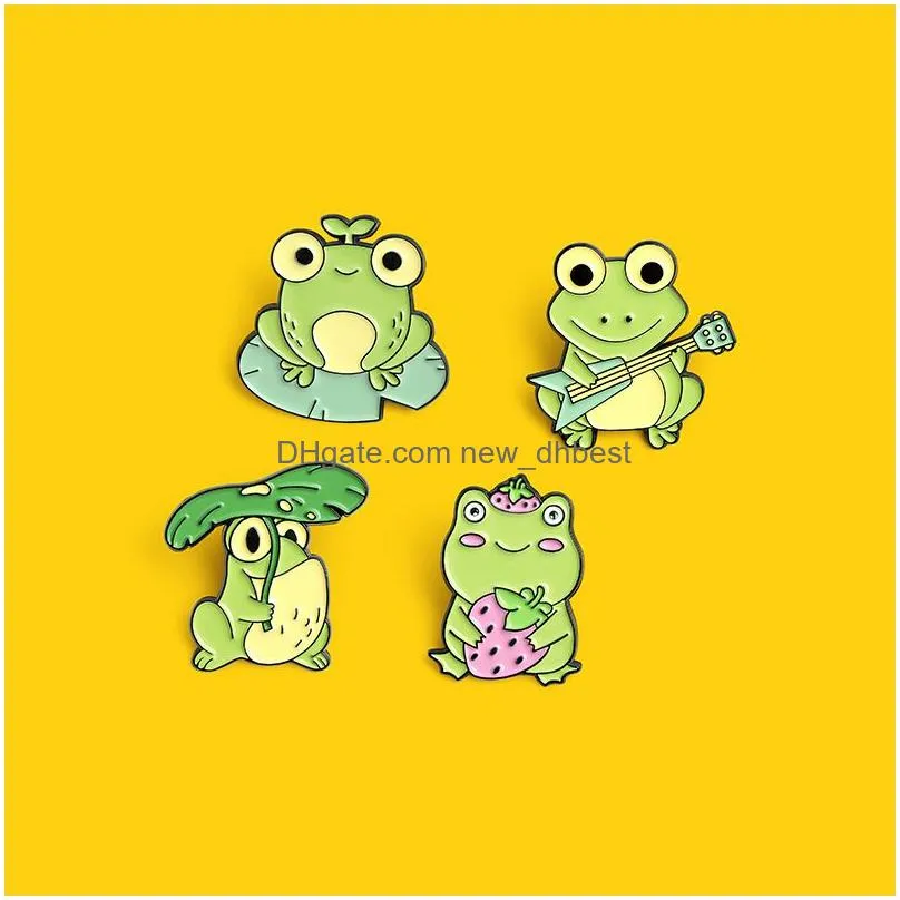 cartoon enamel frog brooches pins badge animal brooch lapel pin for women children fashion jewelry will and sandy