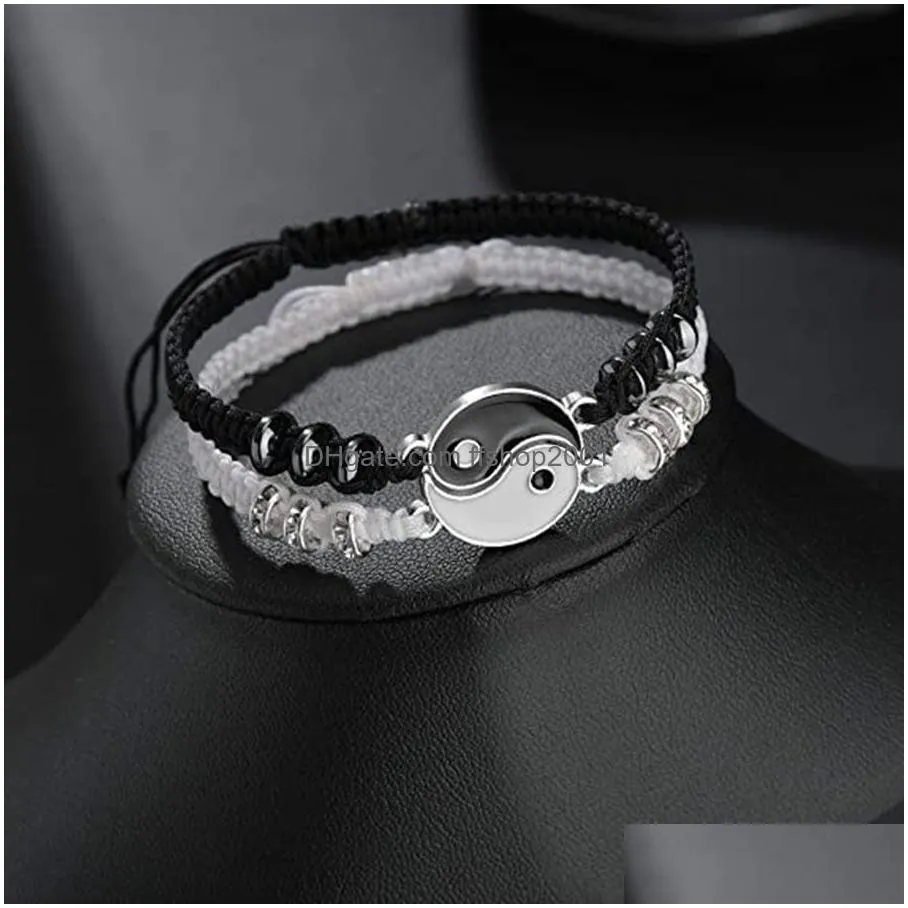 yinyang charm bracelet weae combination couple bracelets bangle cuff friendship lover fashion jewelry will and sandy