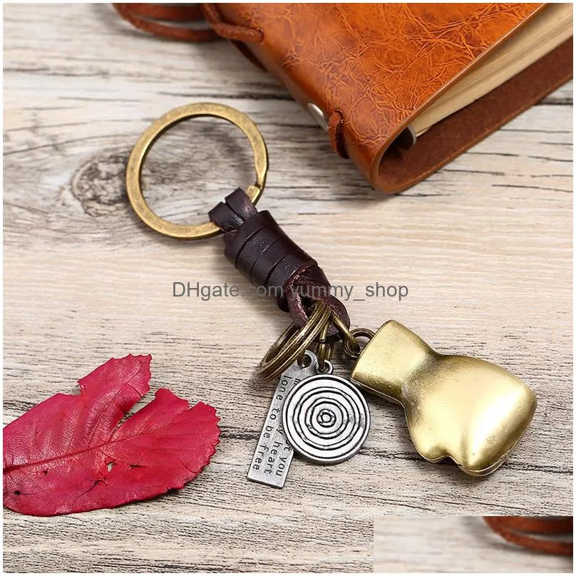 bronze boxing key ring retro i feel about you inspired keychain fashion jewerly will and sandy