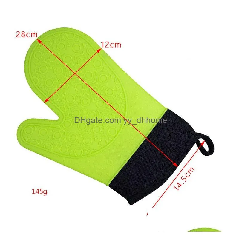 extra long professional silicone oven mitt kitchen waterproof nonslip potholder gloves cooking baking glove home tools