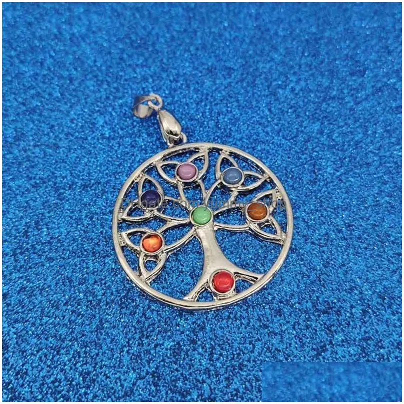 7 yoga chakra pendant ealing stones pendants for women necklace fashion jewelry will and sandy gift