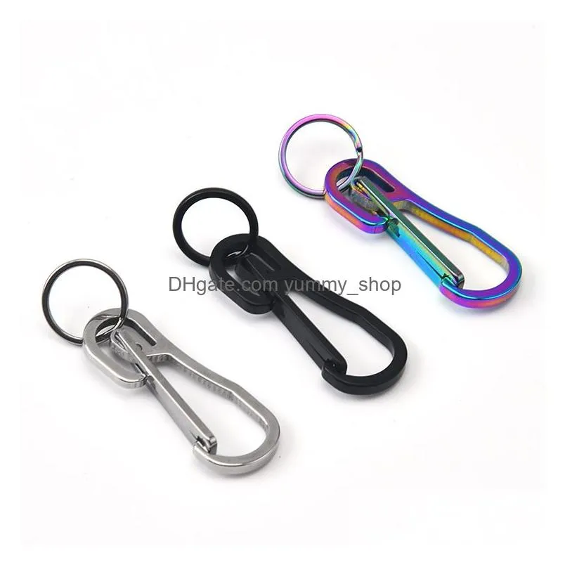 stainless steel key ring quickdraw high quality rainbow keyring hangs keychain holders carabiner women men outdoor holders will and