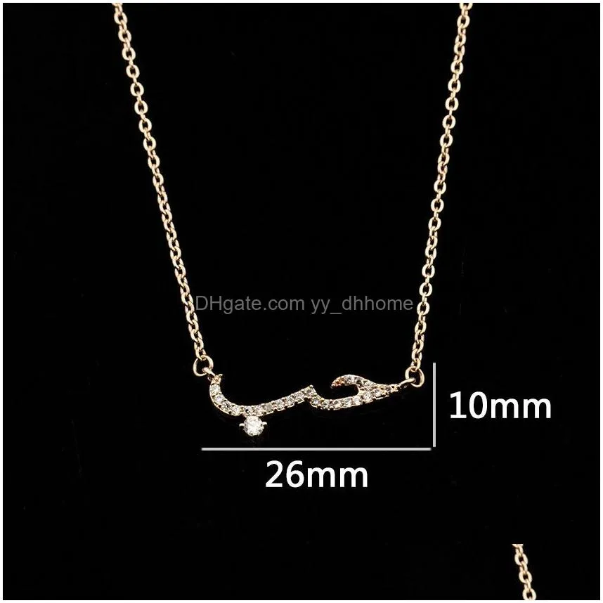 fashion crystal zircon arab style bead pendant necklace for women dainty wedding jewelry rose gold on oval gifts