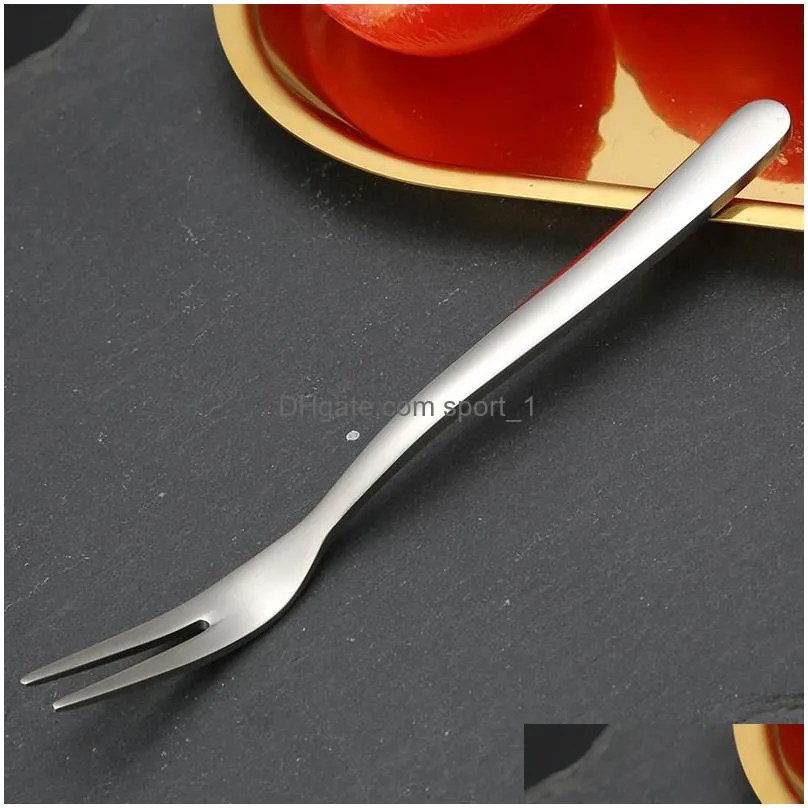 stainless steel fruit fork home kitchen dining flatware birthday cake ice cream dessert forks cutlery tool