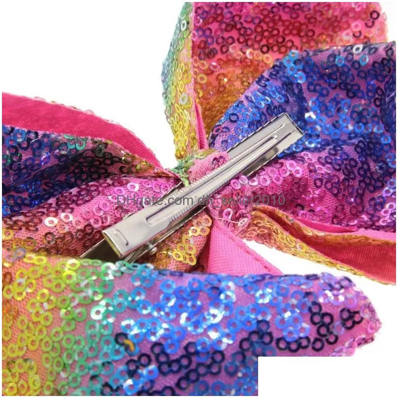 glitter paillette bow knot hair clip barrettes baby kids bobby pin hairpin dress fashion jewelry