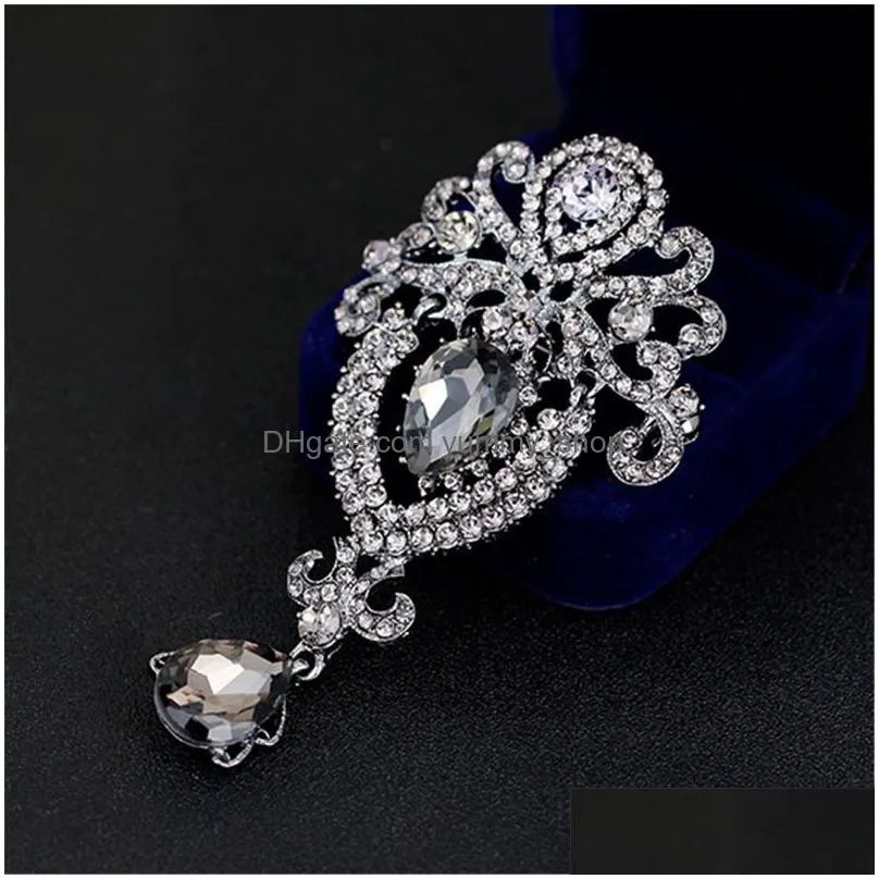 diamons crystal crown drop brooches pins corsage scarf clips engagement wedding brooch for women men fashion jewelry will and sandy