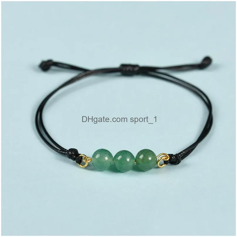 2023 handmade rope natural stone bracelet crystal beads rose quartz crystal tiger eye amethyst bracelets