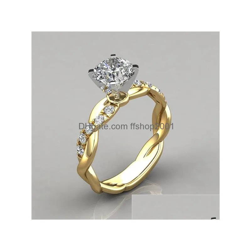 braid diamond ring women gold silver engagement wedding rings fashion jewelry will and sandy
