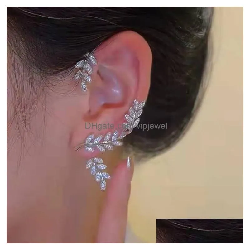 silver plated metal butterfly ear clips dangle earrings without piercing for women sparkling zircon ear cuff clip wedding jewelry