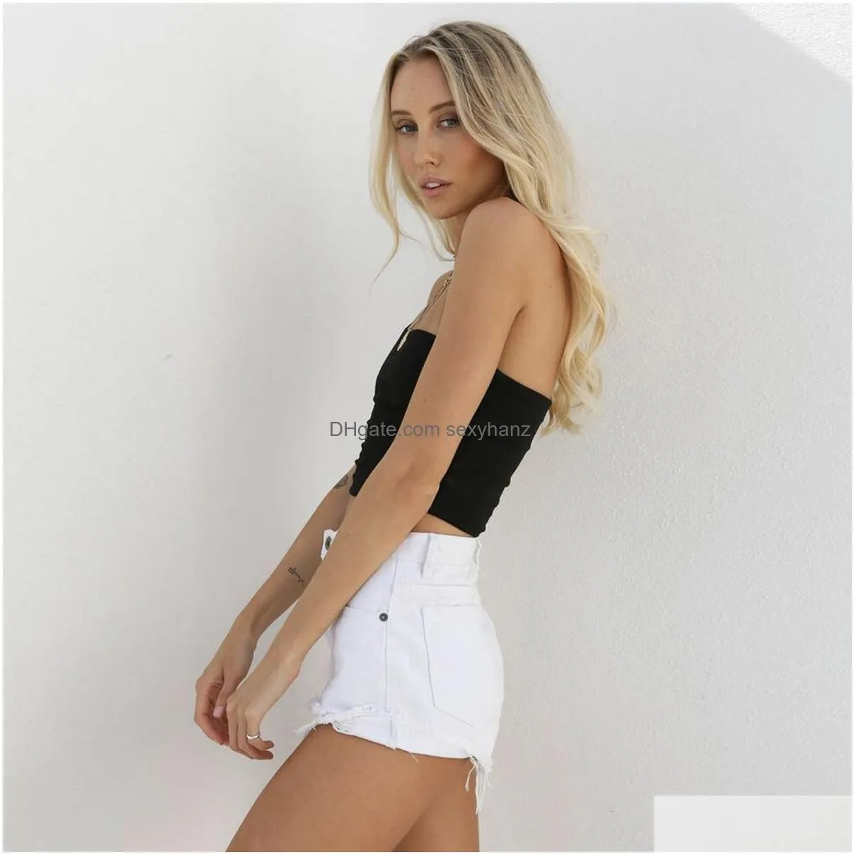 one shoulder top tshirt tees wome bare midriff top tank tops shirt solid color summer women clothes underwear will and sandy