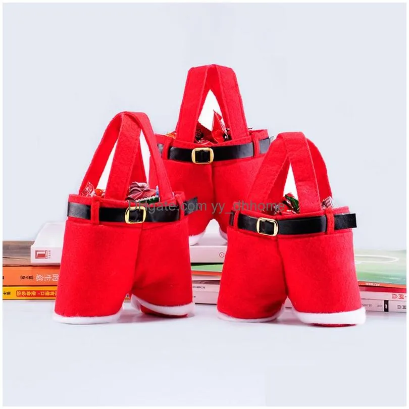 santa pants style christmas decorations gift bags candy bags christmas presents basket candy tote bags for party home decor