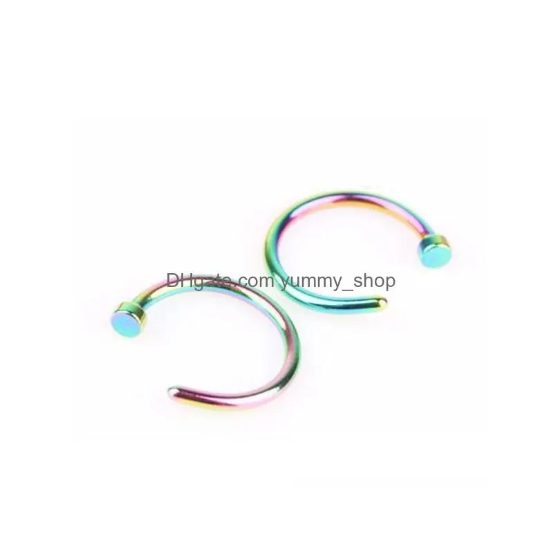 hip hop stainless steel nose ring c shape body piercing nose rings hoop women piercing jewelry fashion will and sandy gift