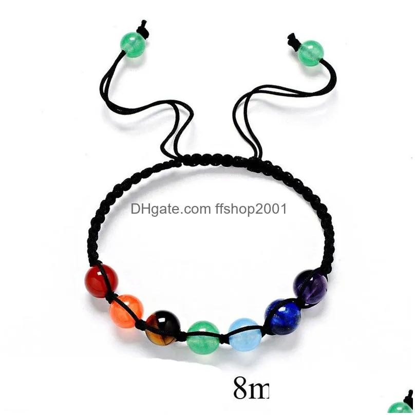 7 yoga chakra bracelet charm reiki natural stone healing balance bracelets buddha women men fashion jewelry will and sandy