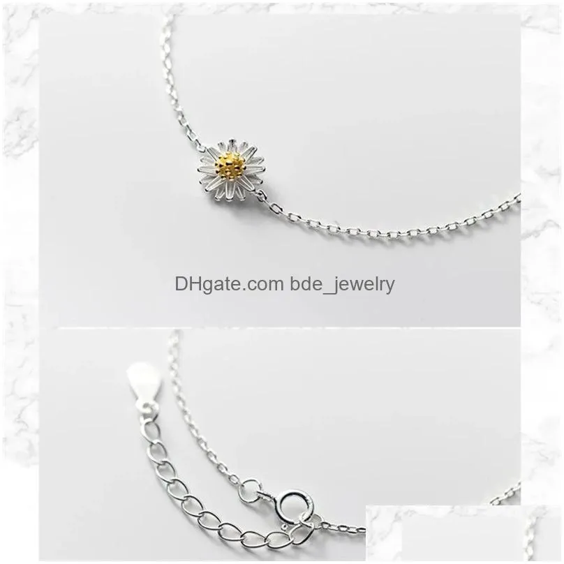 silver darling daisy chain bracelet for fashion women compatible with jewelry special store