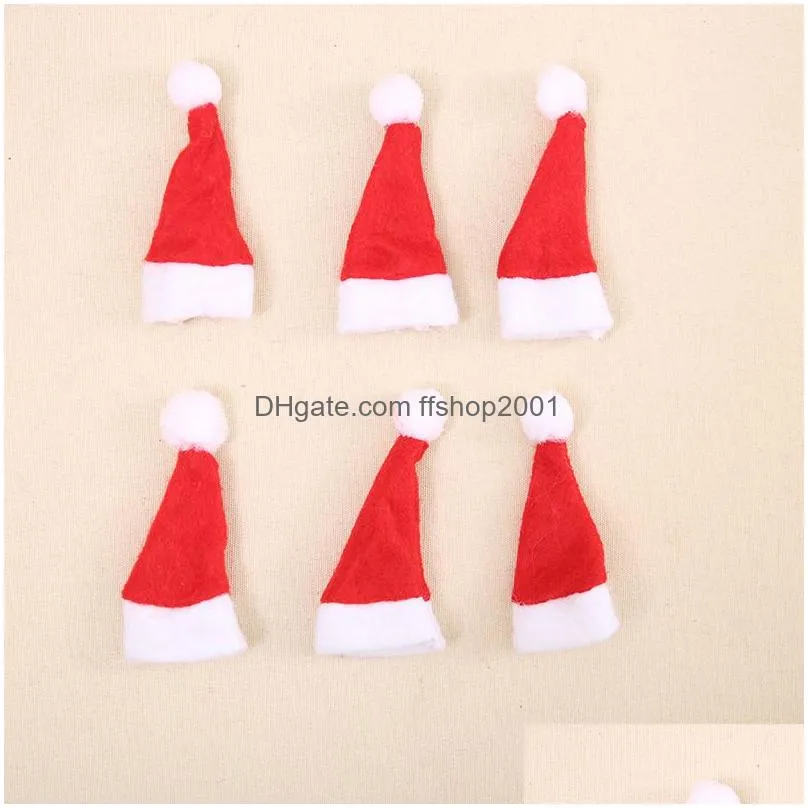 mini christmas hat red lollipop hat cap candy hats christmas decorations home decor festive supplies gift