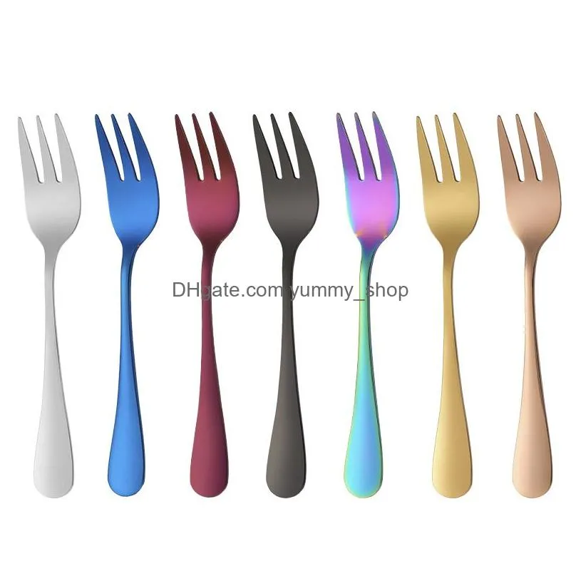 stainless steel forks home kitchen dining flatware gold dessert fruit fork cutlery set for party for event