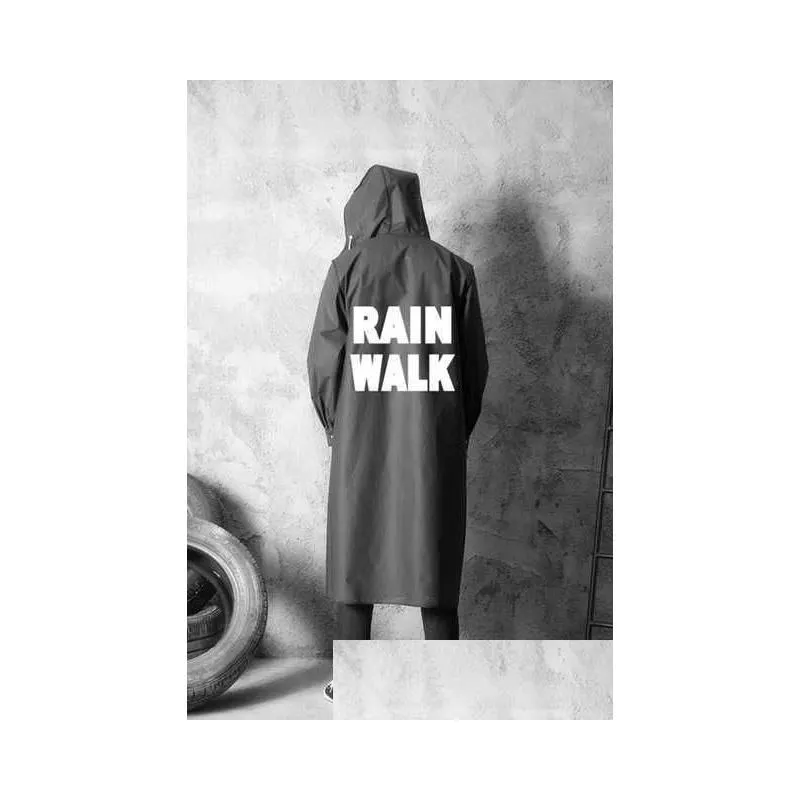 adult long raincoat men women impermeable rainwear eva black outdoor hiking travel waterproof hooded rain coat poncho thickened 210925