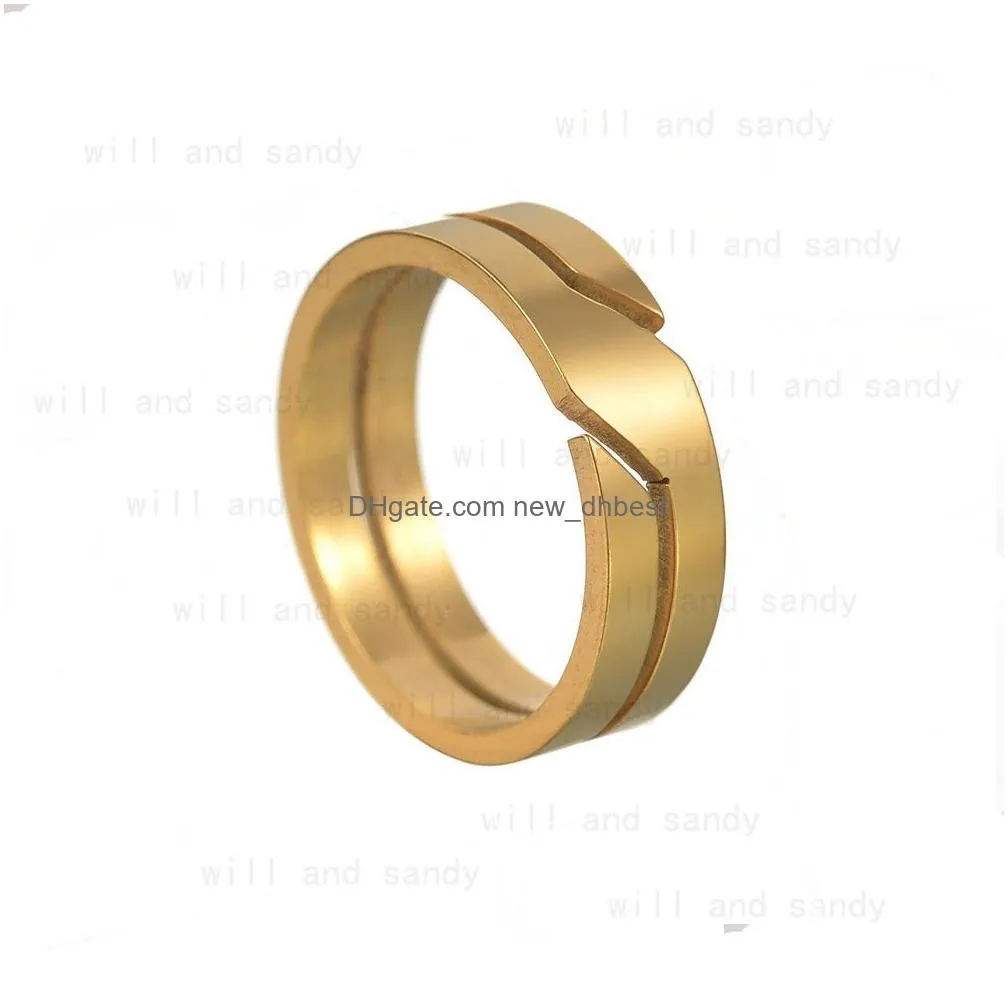 stainless steel hollow out ring band punk mechanical rings fashion jewelry for men and women gift black gold