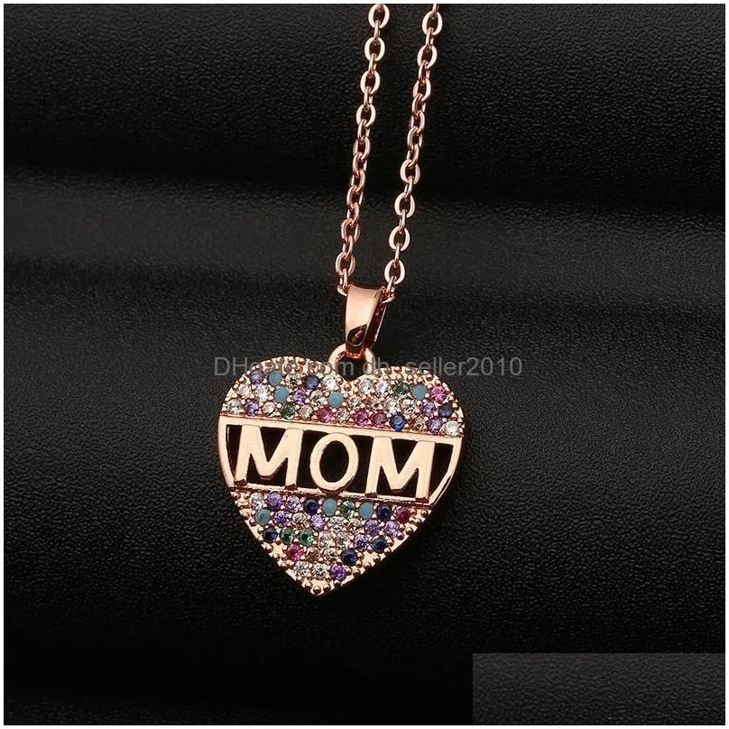 ziron diamond heart pendant necklace stainless steel chains mom necklaces mother gift will and sandy