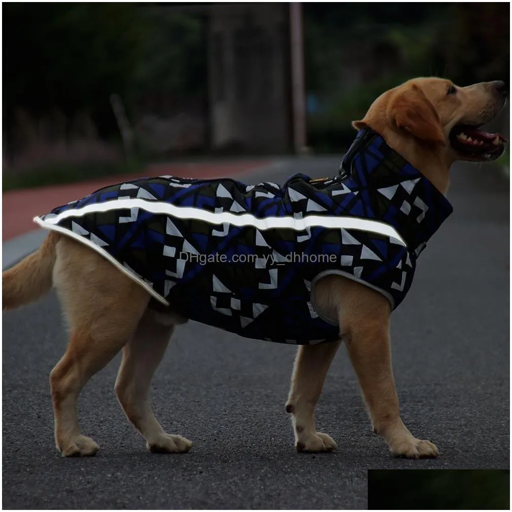winter dog apparel warm coat reflective safety windproof jacket pets dogs clothes for indoor outdoor pet supplies will and sandy gift