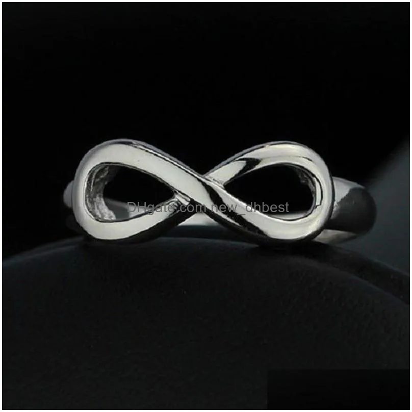 infinity silver ring band women wedding rings fashion gift 080288