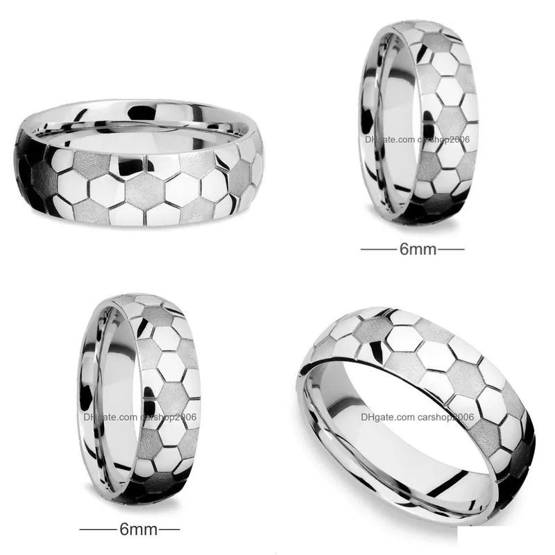 stainless steel football band ring sport pattern rings for wome men fashion jewelry will and sandy
