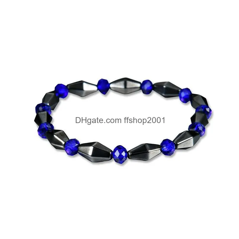 cone shape magnetic hematite beaded strands bracelet stone beads string bracelets bangle cuff power healthy fashion jewelry