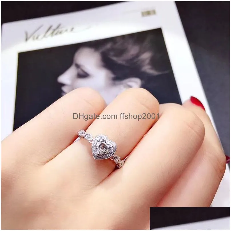 cubic zircon diamond ring band finger heart shaple women rings engagement wedding fashion jewelry will and sandy