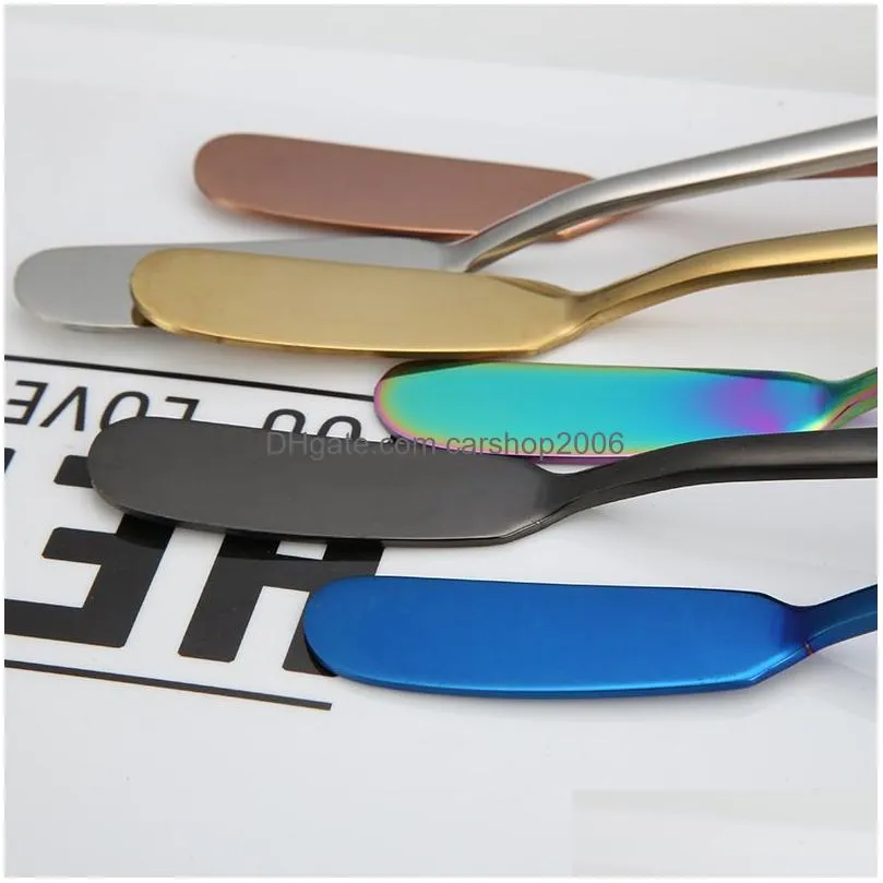 stainless steel butter knife home kitchen dining flatware cheese dessert butter spreader knives spatula tool cutlery bar tool