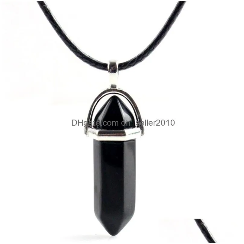 natural stone hexagonal prism necklace yoga women mens necklace fashion jewelry will and sandy