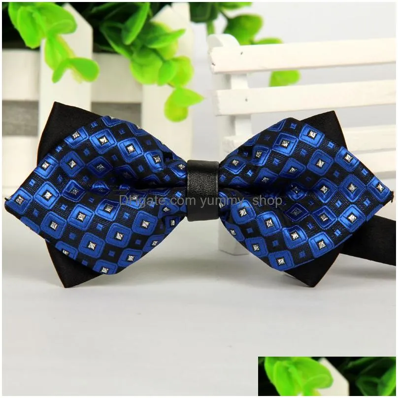 elegant adjustable bow tie plaid pattern business suit shirt bowtie for men engagement wedding ties dress