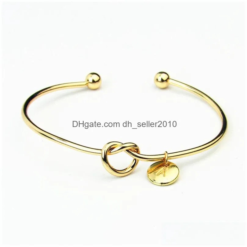 26 az english letter initial bracelet silver gold letters charm bracelets bowknot wristband cuffs women jewelry will and sandy