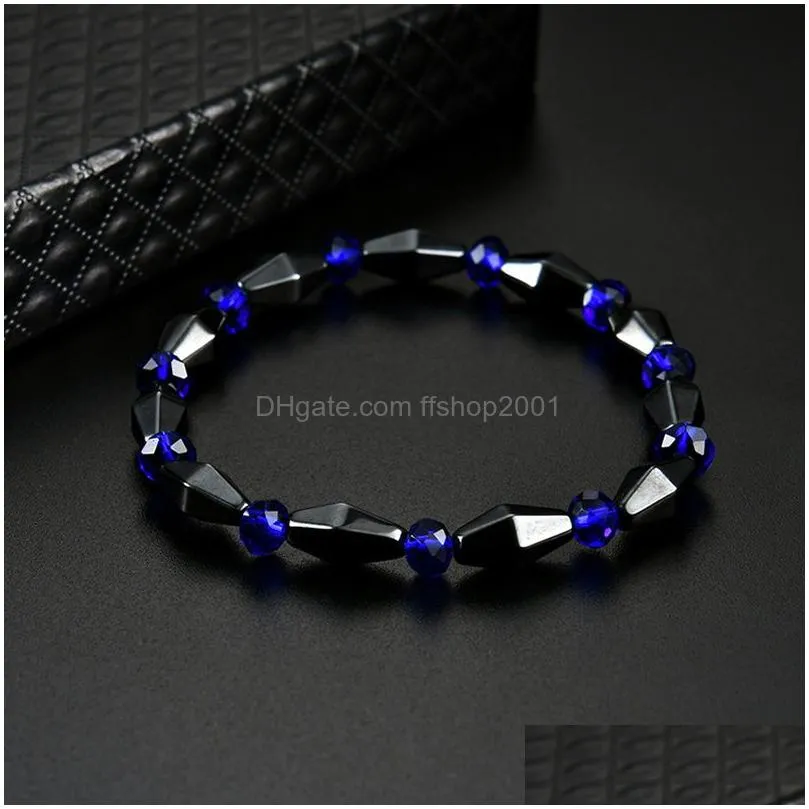 cone shape magnetic hematite beaded strands bracelet stone beads string bracelets bangle cuff power healthy fashion jewelry