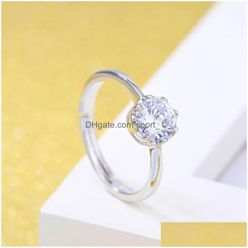 diamond crown rings open adjustable silver women bride engagement wedding bands rings fashion jewelry will and sandy