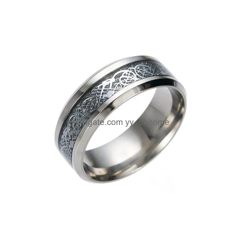 silver gold dragon ring band stainless steel ring for women mens fashion jewelry