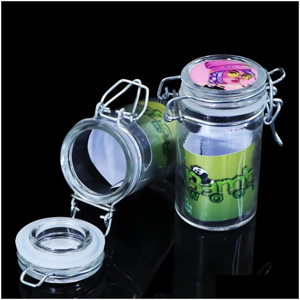 lady hornet smoking glass jar for dry herb storage bottle mixed logo pattern display packing smoking accessory wholesale