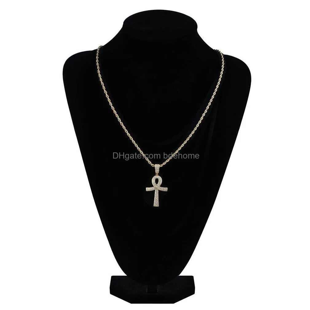 top quality gold white gold plated buffaloniagara marriott key cross pendant necklace bling diamond hip hop rapper jewelry for men