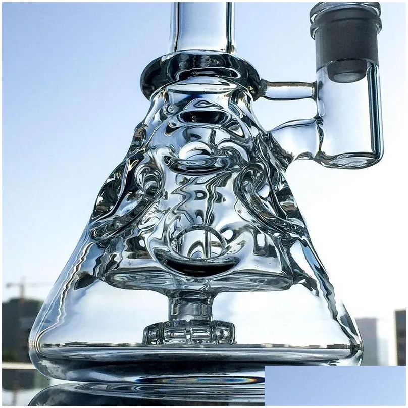 fab egg glass beaker bongs hookahs showerhead perc bong 9 inch mini recycler dab rig water pipes small oil rigs wax bubbler smooth pipe