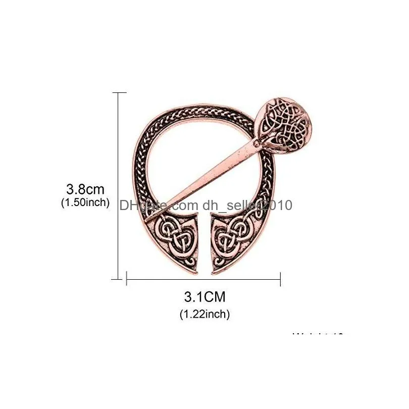 New Fashion Antique Copper Silver Vintage Womens Scarf Brooch Clip Cardigan Sweater Lapel Round Pins Brooches Jewelry Gifts for Girl