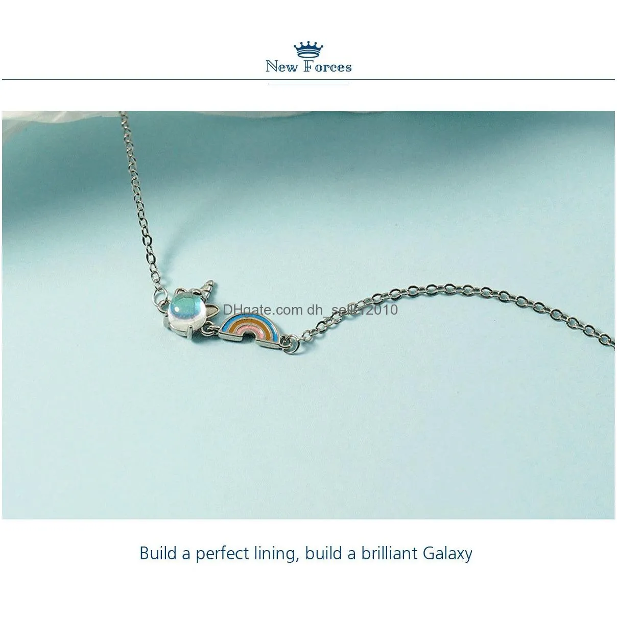 silver opal rainbow unicorn charm bracelets bangle for women wedding party jewelry