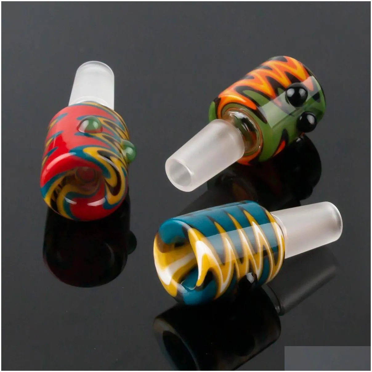 wholesale 14mm bowl and 18mm male glass bowl with flower snowflake filter bowls for glass water bongs bongs smoking bowls