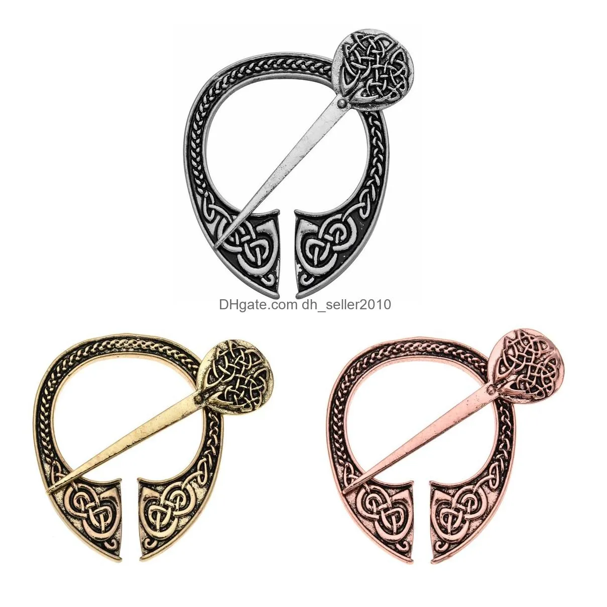 New Fashion Antique Copper Silver Vintage Womens Scarf Brooch Clip Cardigan Sweater Lapel Round Pins Brooches Jewelry Gifts for Girl
