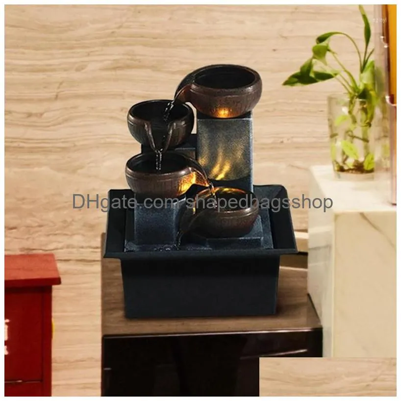 watering equipments tabletop fountain ornaments home gardening decoration rockery water crafts gifts desktop decorations eu plug