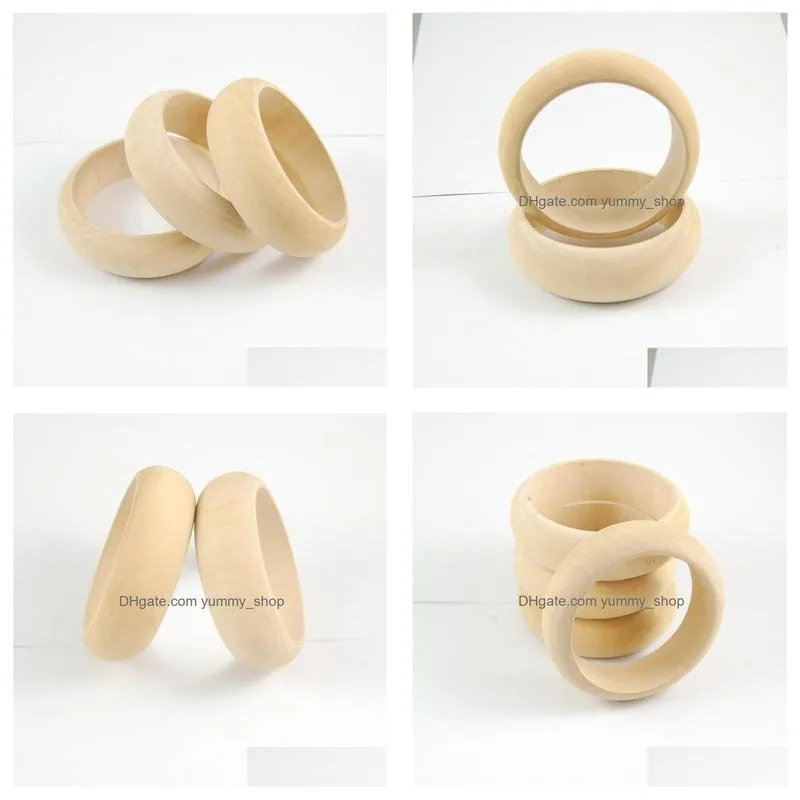 natural wood color embryo wooden bangle bracelet wood jewelry accessories kids wooden loose parts embryo bangle for diy painting